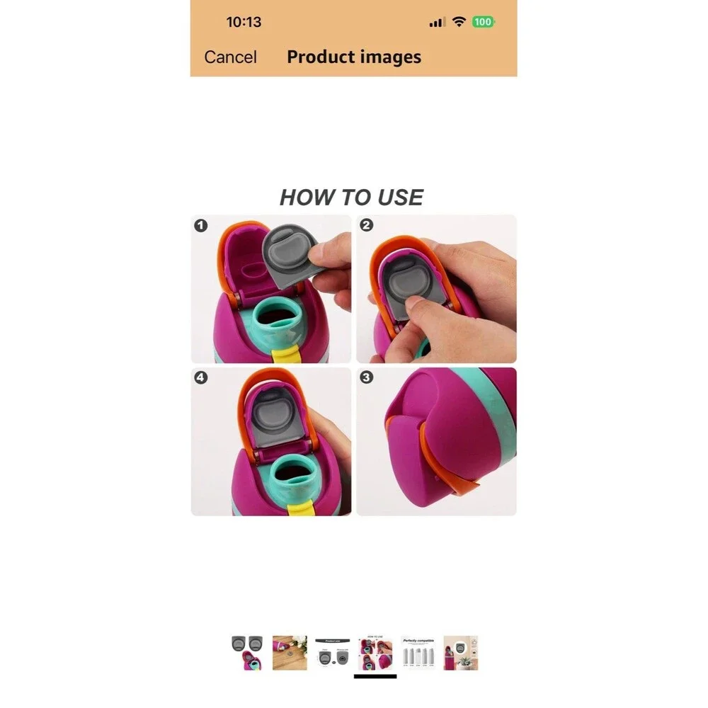 4Pcs Replacement Gray Stopper Compatible with Owala Freesip ALL Size Bottles